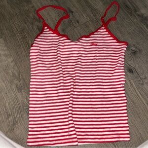 PINK Victoria's Secret Red and White Striped Camisole